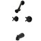 Kingston Brass KB240AX Two-Handle Tub and Shower Faucet, Matte Black KB240AX - alternate 1